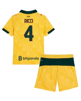 Billige Fotballdrakt AC Milan Samuele Ricci #4 Replika Tredjedraktsett Barn 2025-26 Kortermet (med bukser)
